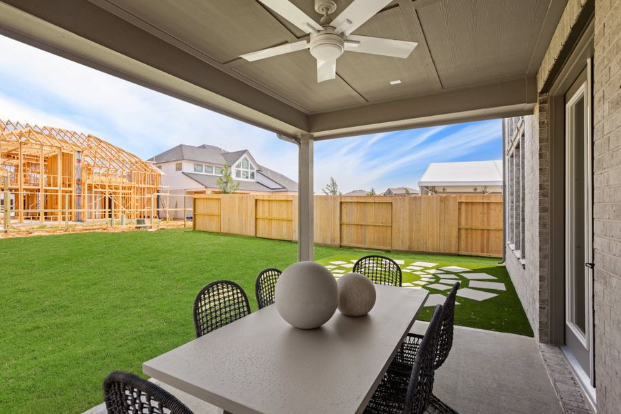 Exterior details and patio area of a home in Jubilee 45', 50', 70', Hockley (Image 29).