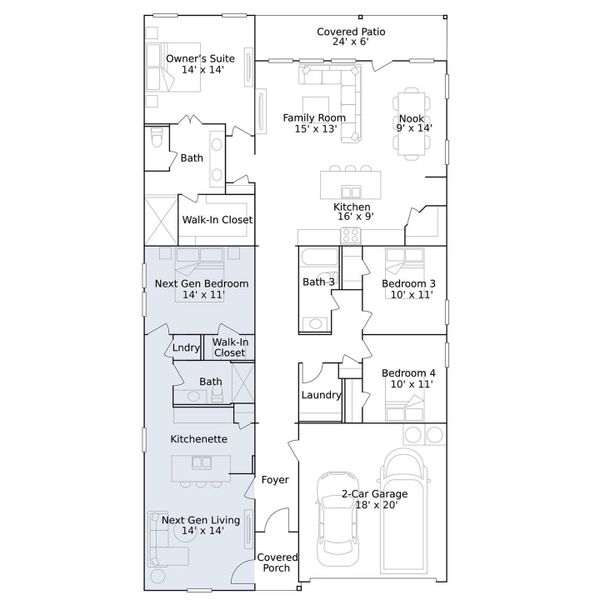 2D floor plan layout of this home in Cypress Green, Hockley, TX (Image 2).