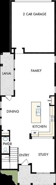 2D floor plan layout of this home in Jubilee - Cottages Row Collection, Hockley, TX (Image 3).