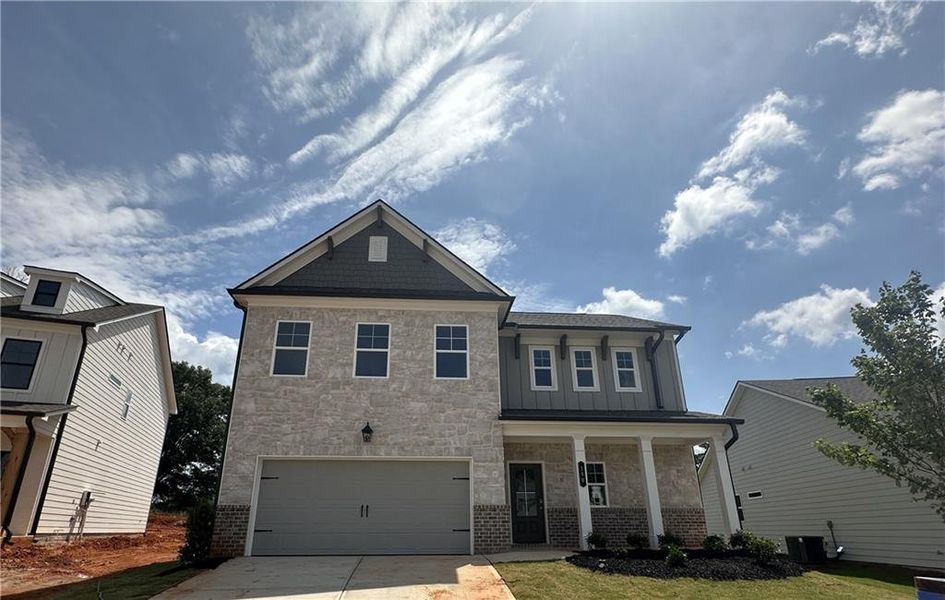 Front exterior of a new home in Summerlin, Winder, GA, highlighting curb appeal (Image 15).