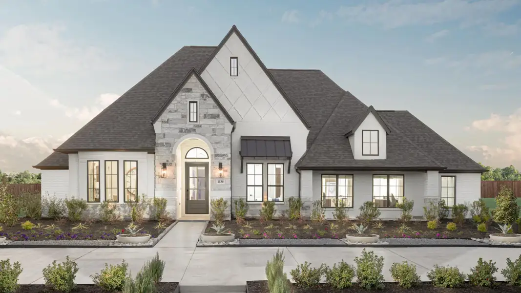 Front exterior of a new home in Sonoma Verde, McLendon-Chisholm, TX, highlighting curb appeal (Image 21).