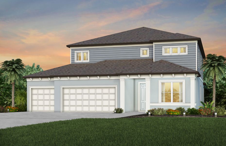 Representative exterior photo of a completed home built from the Yorkshire 3-Car by Pulte Homes in Riversong, Parrish, FL (Image 19).