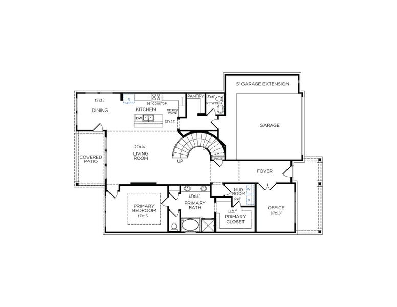 2D floor plan layout of this home in Canterra Creek 60', Rosharon, TX (Image 2). 2D floor plan layout of this home in Canterra Creek 60', Rosharon, TX (Image 2).