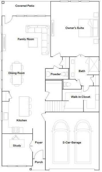 2D floor plan layout of this home in The Grand Prairie, Hockley, TX (Image 3).