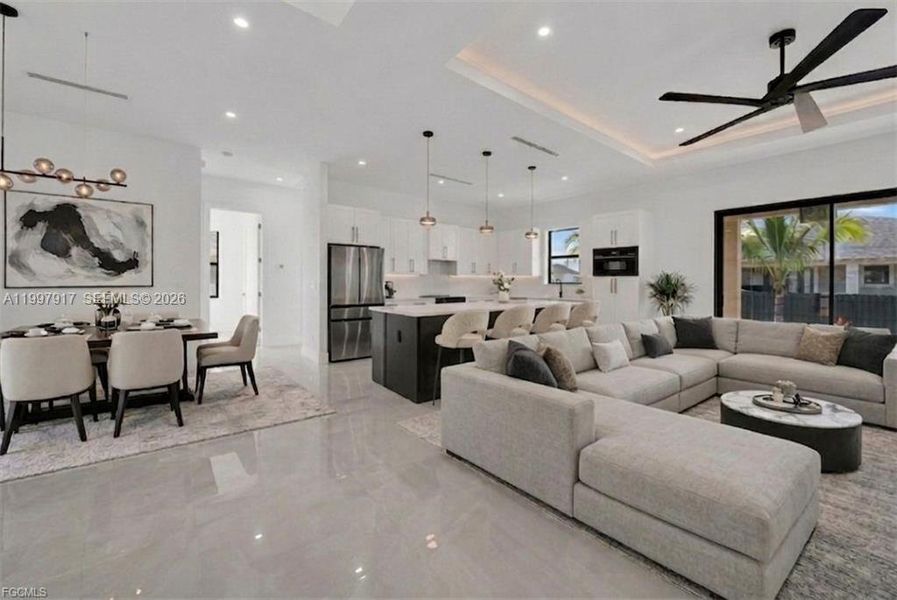 Furnished interior view inside a new home in , Cape Coral (Image 7). Furnished interior view inside a new home in , Cape Coral (Image 7).