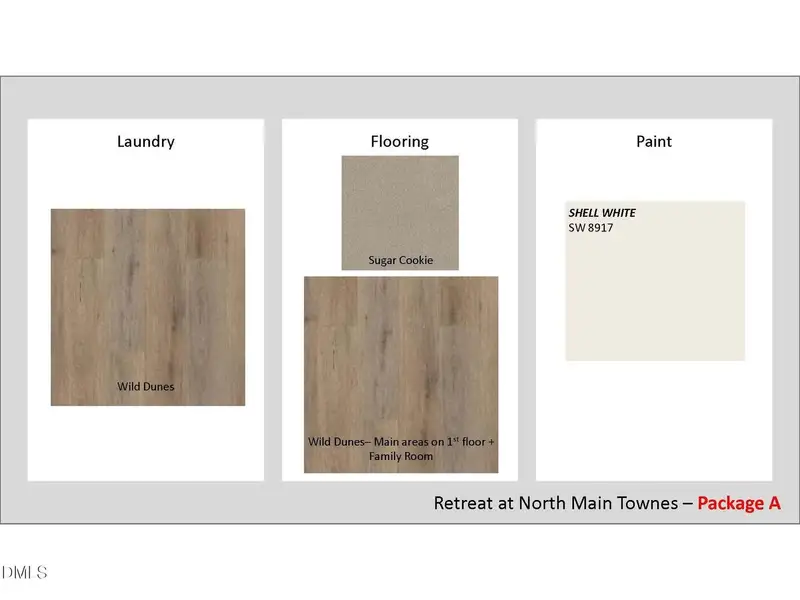 Sample of building materials used in homes in Townes at North Main, Lillington (Image 3).