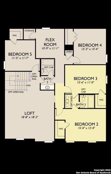 2D floor plan layout of this home in Cordova Trails, Seguin, TX (Image 3).