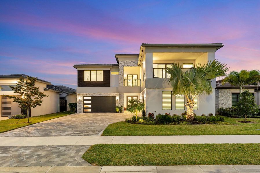 Front exterior of a new home in , Boca Raton, FL, highlighting curb appeal (Image 34). Front exterior of a new home in , Boca Raton, FL, highlighting curb appeal (Image 34).