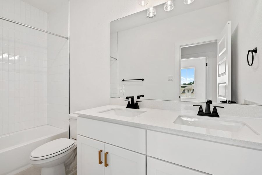 Furnished interior view inside a new home in Arbor Collection At Wolf Ranch, Georgetown (Image 14).