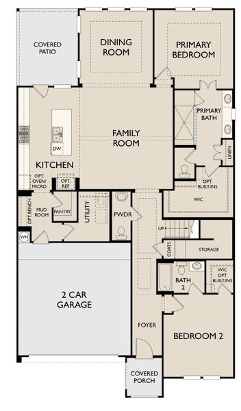2D floor plan layout for the Wellman by Ashton Woods in Aster Park-50s, McKinney, TX (Image 6).