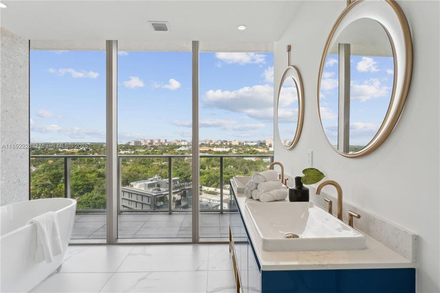 Furnished interior view inside a new home in , Miami (Image 10).