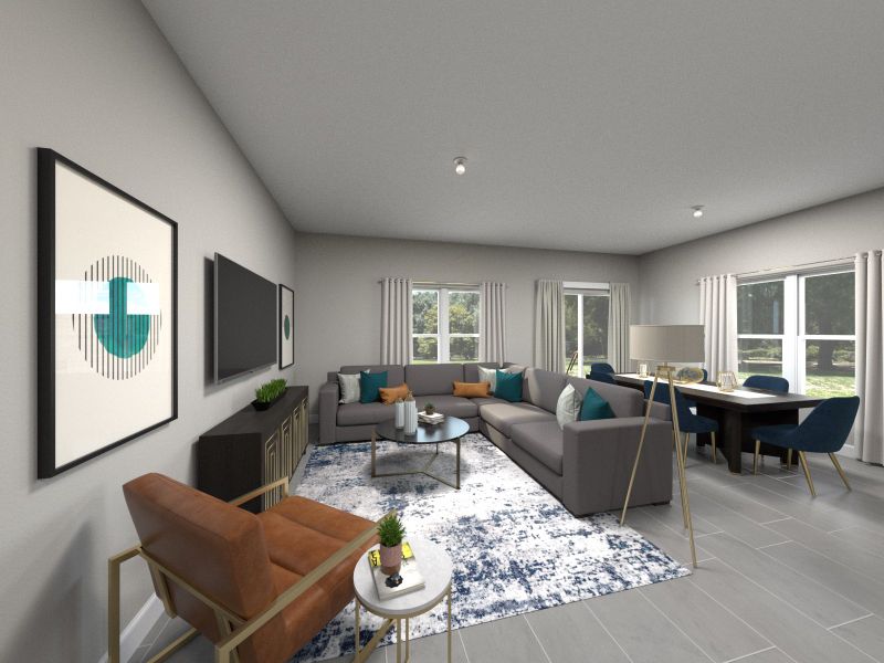 Living Space of the Quinn Floorplan.