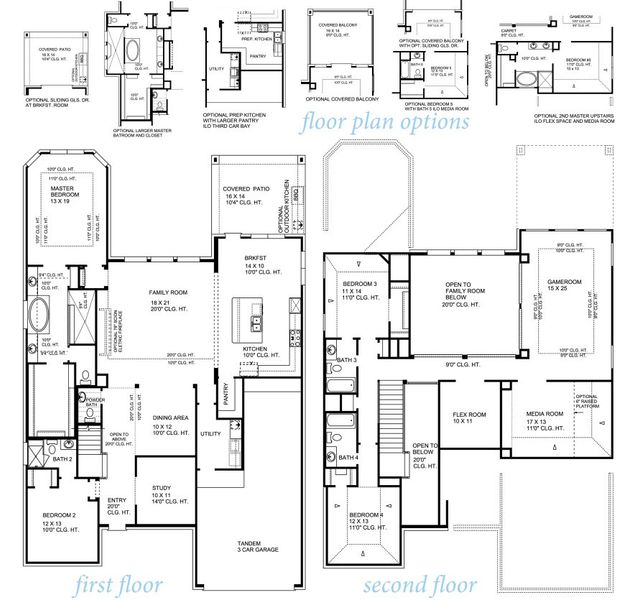 2D floor plan layout for the Cibolo 4038 by J. Patrick Homes in The George, Richmond, TX (Image 2). 2D floor plan layout for the Cibolo 4038 by J. Patrick Homes in The George, Richmond, TX (Image 2).