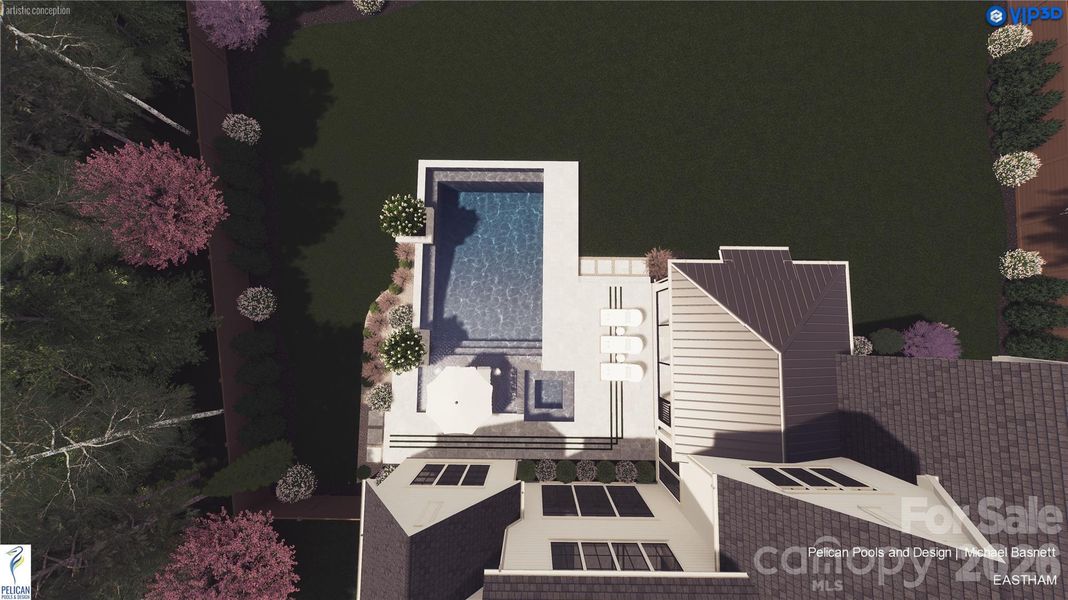 3d Rendering of Future Pool & Backyard Oasis