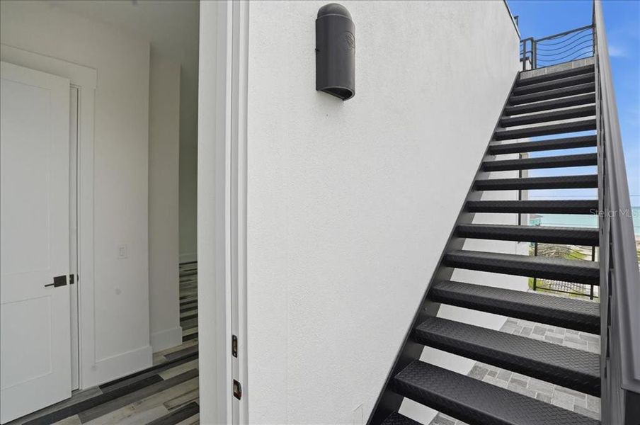 Exterior details and patio area of a home in , Englewood (Image 39).