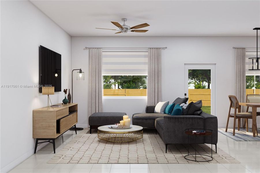 Furnished interior view inside a new home in Acacia Groves, Miami (Image 11).