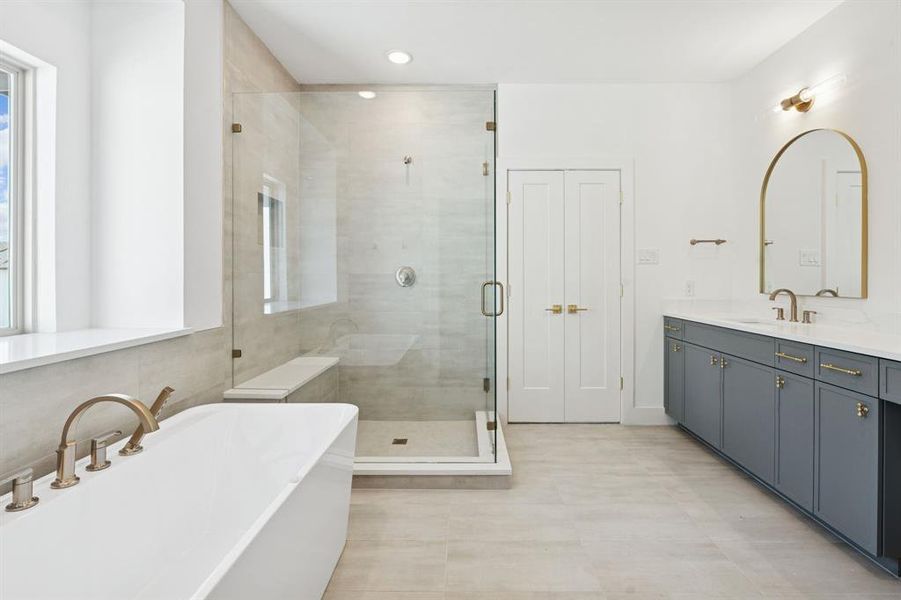 Primary bath with spa like feel.
