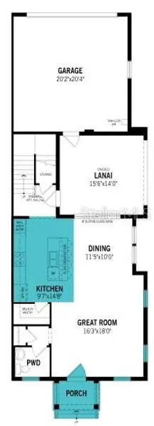 2D floor plan layout of this home in Celebration - Island Village, Celebration, FL (Image 4).