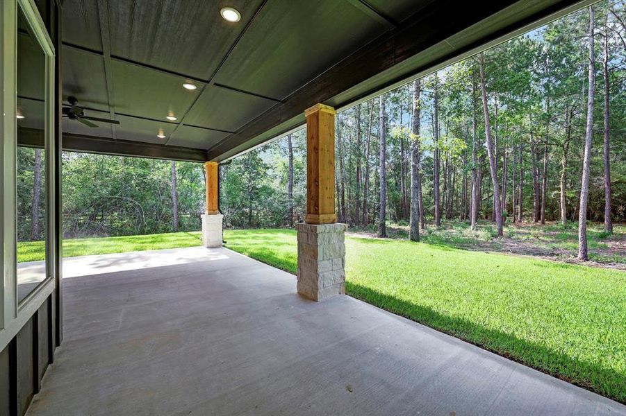 Now this is where the fun begins, just look at this beautiful back yard. The extended covered patio is an easy place to sit back and watch the sunset or just get some you time in the fresh air.