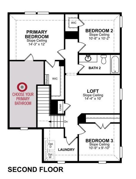 2D floor plan layout for the Walker by Beazer Homes in Veranda, San Antonio, TX (Image 4).