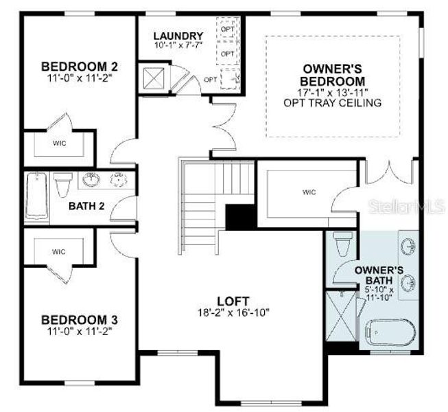 2D floor plan layout of this home in Bay Lake Farms, St. Cloud, FL (Image 5).