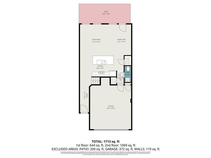 2D floor plan layout of this home in Gates at Hamilton Grove, Marietta, GA (Image 6).