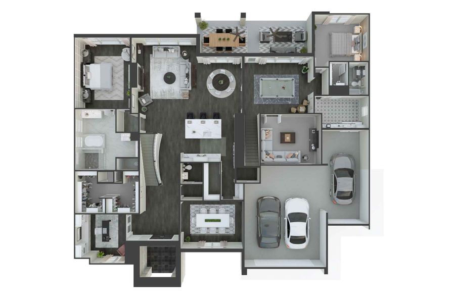 2D floor plan layout for the Marsala by Tri Pointe Homes in The Estates at James Lane, Fulshear, TX (Image 5).