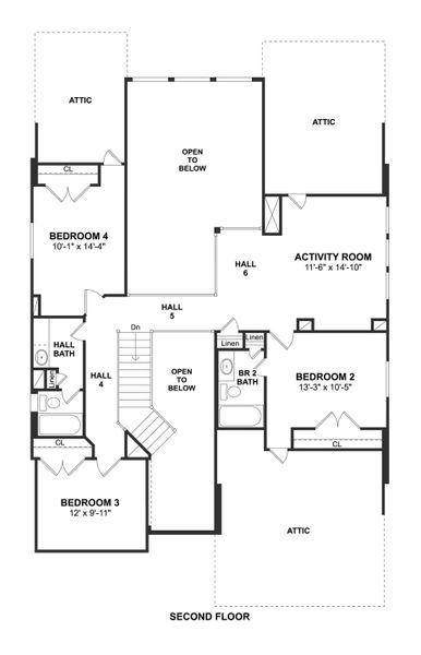 2D floor plan layout for the Walton II by K. Hovnanian® Homes in Oakwood Estates, Waller, TX (Image 4). 2D floor plan layout for the Walton II by K. Hovnanian® Homes in Oakwood Estates, Waller, TX (Image 4).