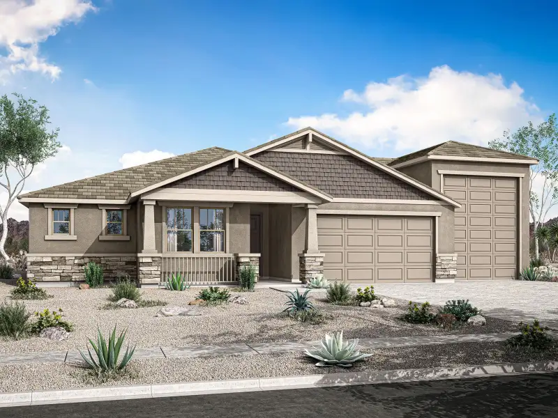 Representative exterior photo of a completed home built from the Lilac by Mattamy Homes in White Tank Vistas, Waddell, AZ (Image 1). Representative exterior photo of a completed home built from the Lilac by Mattamy Homes in White Tank Vistas, Waddell, AZ (Image 1).