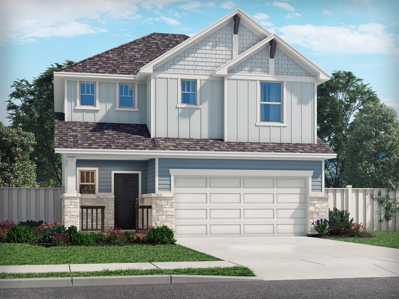 Front exterior of a new home in , Farmersville, TX, highlighting curb appeal (Image 1). Front exterior of a new home in , Farmersville, TX, highlighting curb appeal (Image 1).