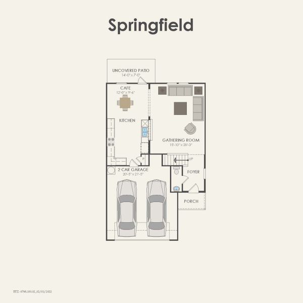 2D floor plan layout for the Springfield by Centex in Clearhaven, Princeton, TX (Image 4).
