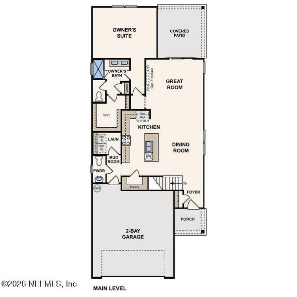 2D floor plan layout of this home in Seminole Palms, Palm Coast, FL (Image 5).
