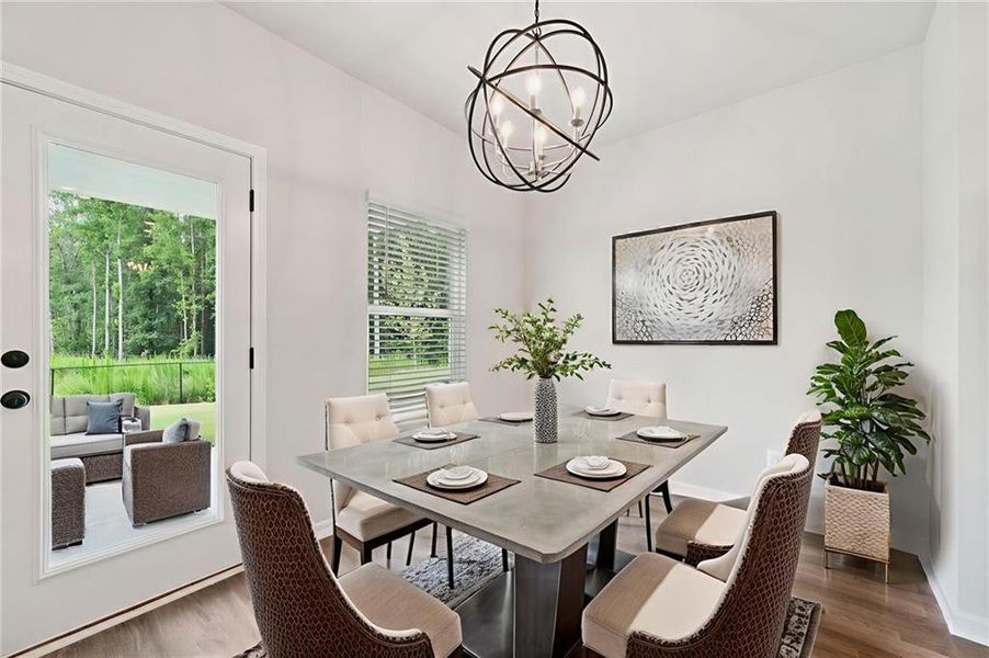 Furnished interior view inside a new home in Vines at Mill Creek - Estate Series, Braselton (Image 8).