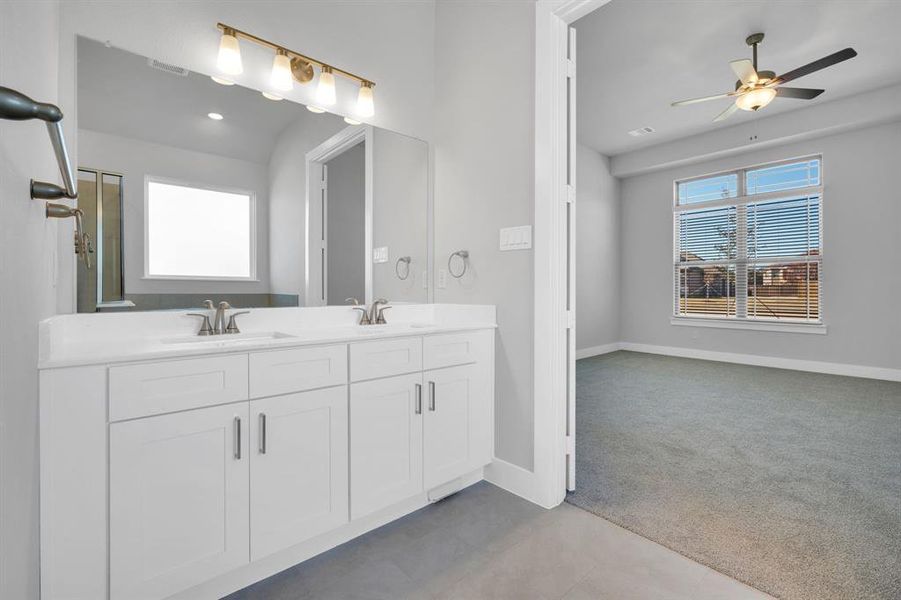 Furnished interior view inside a new home in Ten Mile Creek Estates, DeSoto (Image 9). Furnished interior view inside a new home in Ten Mile Creek Estates, DeSoto (Image 9).