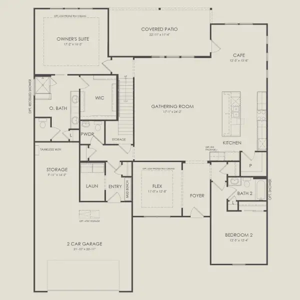 2D floor plan layout for the Stellar with Loft by Del Webb in Del Webb Sonoma Verde, Rockwall, TX (Image 3).