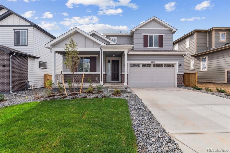 Exterior details and patio area of a home in Floret Collection at Parkdale Commons, Lafayette (Image 18).