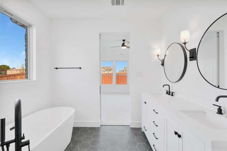 Furnished interior view inside a new home in Kreymer at the Park, Wylie (Image 28). Furnished interior view inside a new home in Kreymer at the Park, Wylie (Image 28).