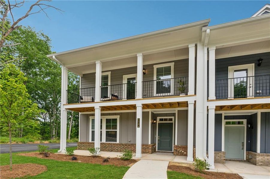 Front exterior of a new home in , Gainesville, GA, highlighting curb appeal (Image 28). Front exterior of a new home in , Gainesville, GA, highlighting curb appeal (Image 28).