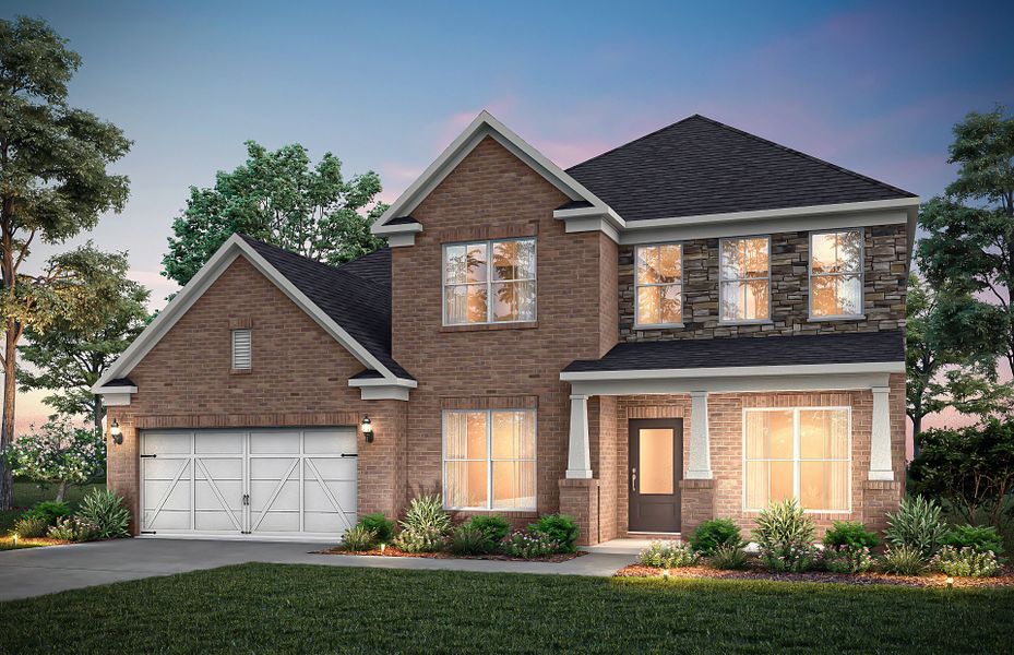 Representative exterior photo of a completed home built from the Riverton by Pulte Homes in Riversprings, Dacula, GA (Image 30).
