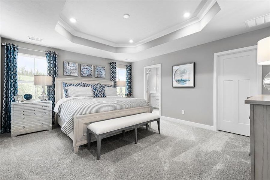 Representative furnished interior of a home built from the Rosecliff by Ryan Homes in Windsong Townhomes, Gallatin (Image 12).