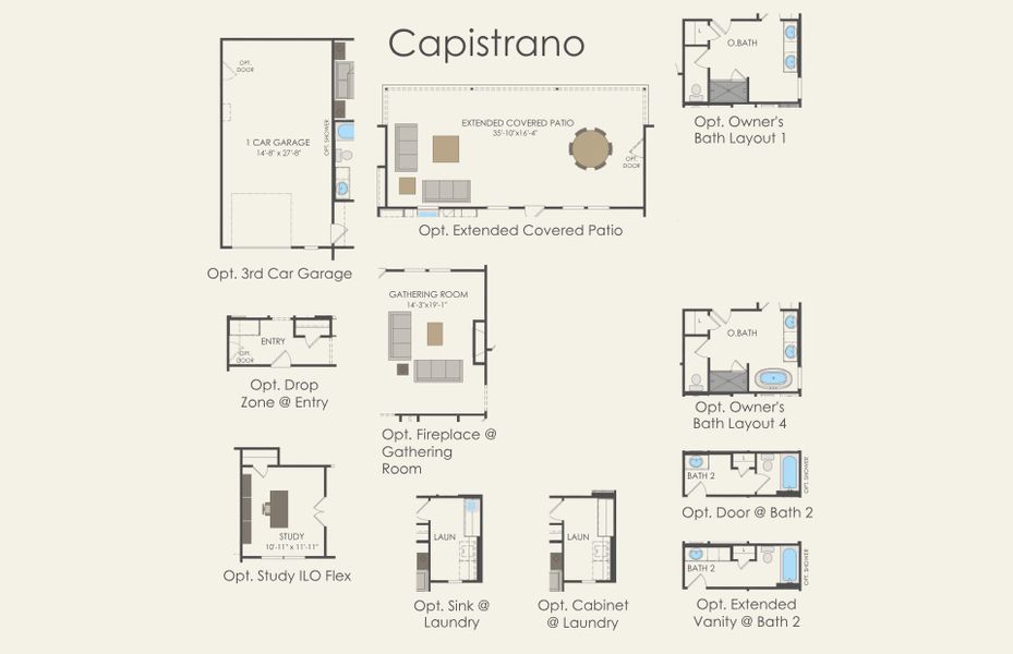 2D floor plan layout for the Capistrano by Centex in Wildwood Reserve, San Antonio, TX (Image 4). 2D floor plan layout for the Capistrano by Centex in Wildwood Reserve, San Antonio, TX (Image 4).