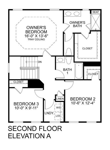 2D floor plan layout for the Ernest Hemingway by Ryan Homes in Fost, Moyock, NC (Image 3).
