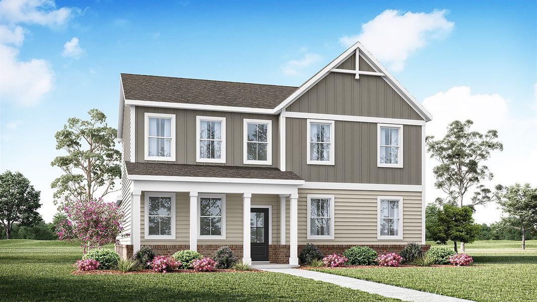 Representative exterior photo of a completed home built from the DOUGLAS A by D.R. Horton in Harvest Point, Spring Hill, TN (Image 1).