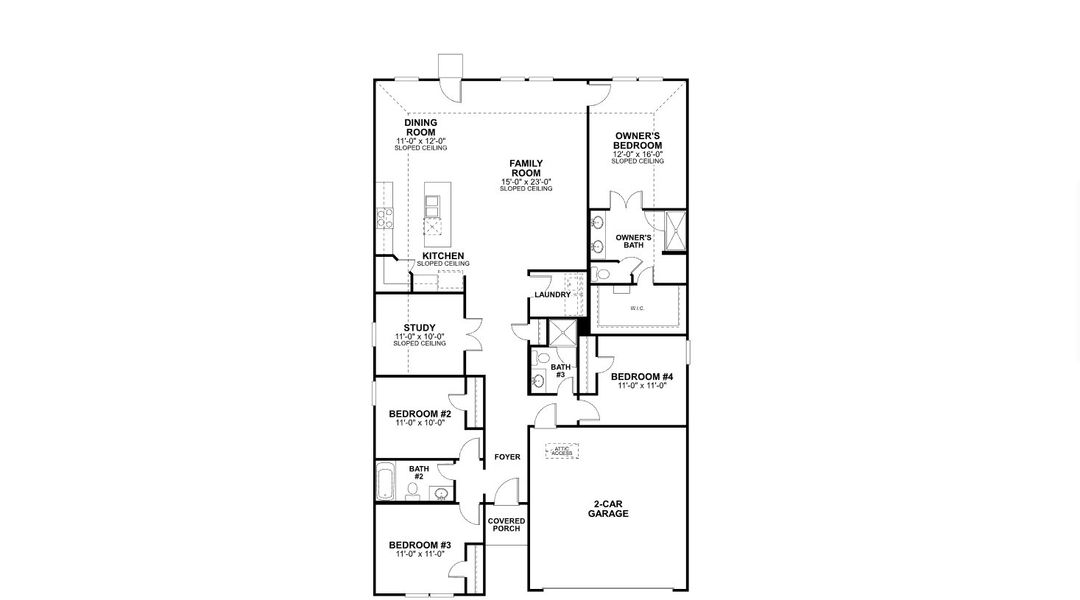 2D floor plan layout for the Pizarro I by M/I Homes in Carillon, Manor, TX (Image 3). 2D floor plan layout for the Pizarro I by M/I Homes in Carillon, Manor, TX (Image 3).
