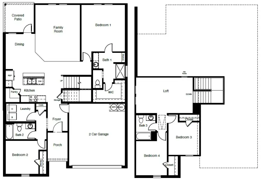 2D floor plan layout of this home in Longhorn Estates, Fort Worth, TX (Image 4).