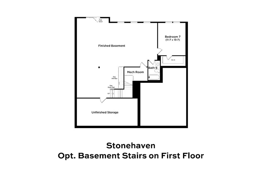 2D floor plan layout for the Stonehaven by DRB Homes in Sanctuary at Panther Creek, Durham, NC (Image 3).