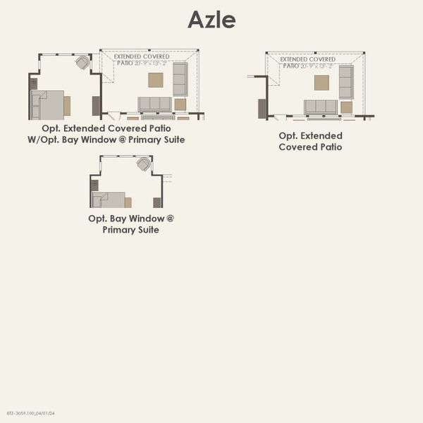 2D floor plan layout for the Azle by Pulte Homes in Mission Hills, Garland, TX (Image 7).