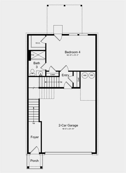 2D floor plan layout of this home in Rosewood Farm, Lawrenceville, GA (Image 2).