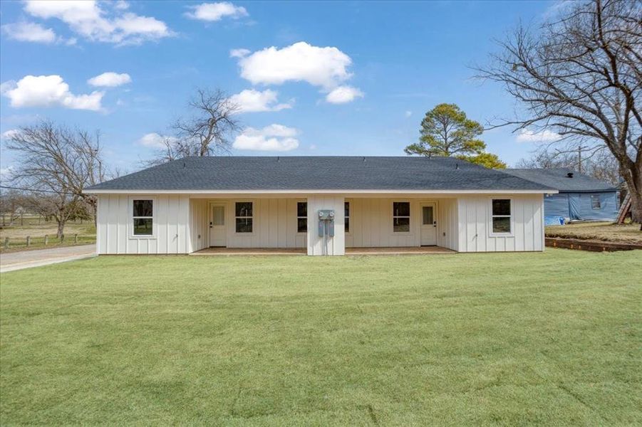 Back view of duplex