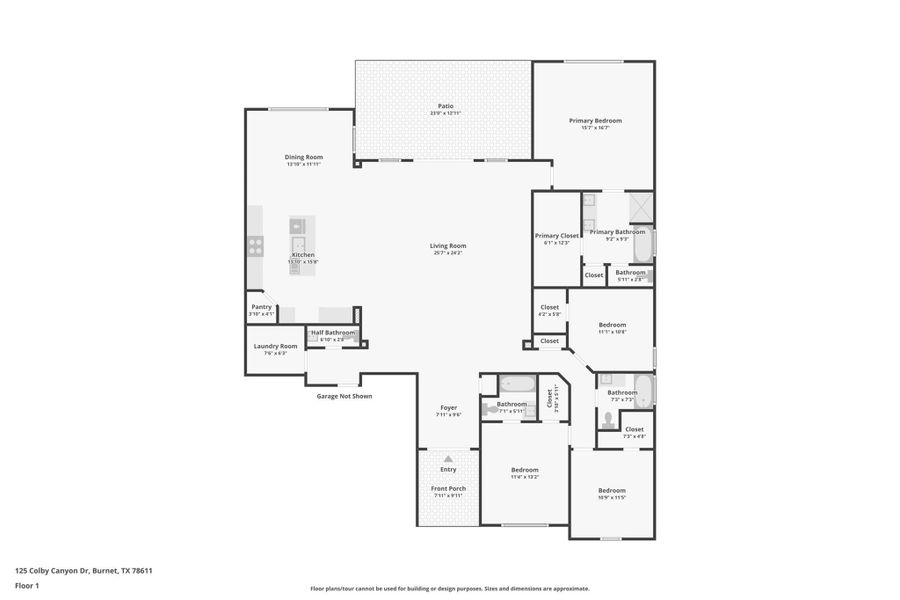 2D floor plan layout of this home in , Burnet, TX (Image 4). 2D floor plan layout of this home in , Burnet, TX (Image 4).